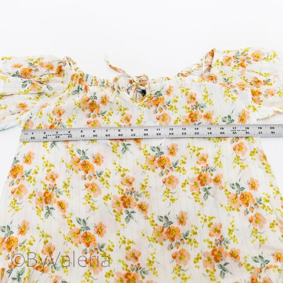 Cupcakes & Cashmere Floral Peasant Off-Shoulder Ruffle Mini Dress Size S Resort - Picture 6 of 9